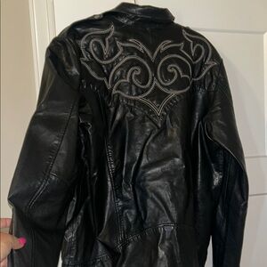 Black Bomber Jacket with Quilted Shoulders and Silver Hardware